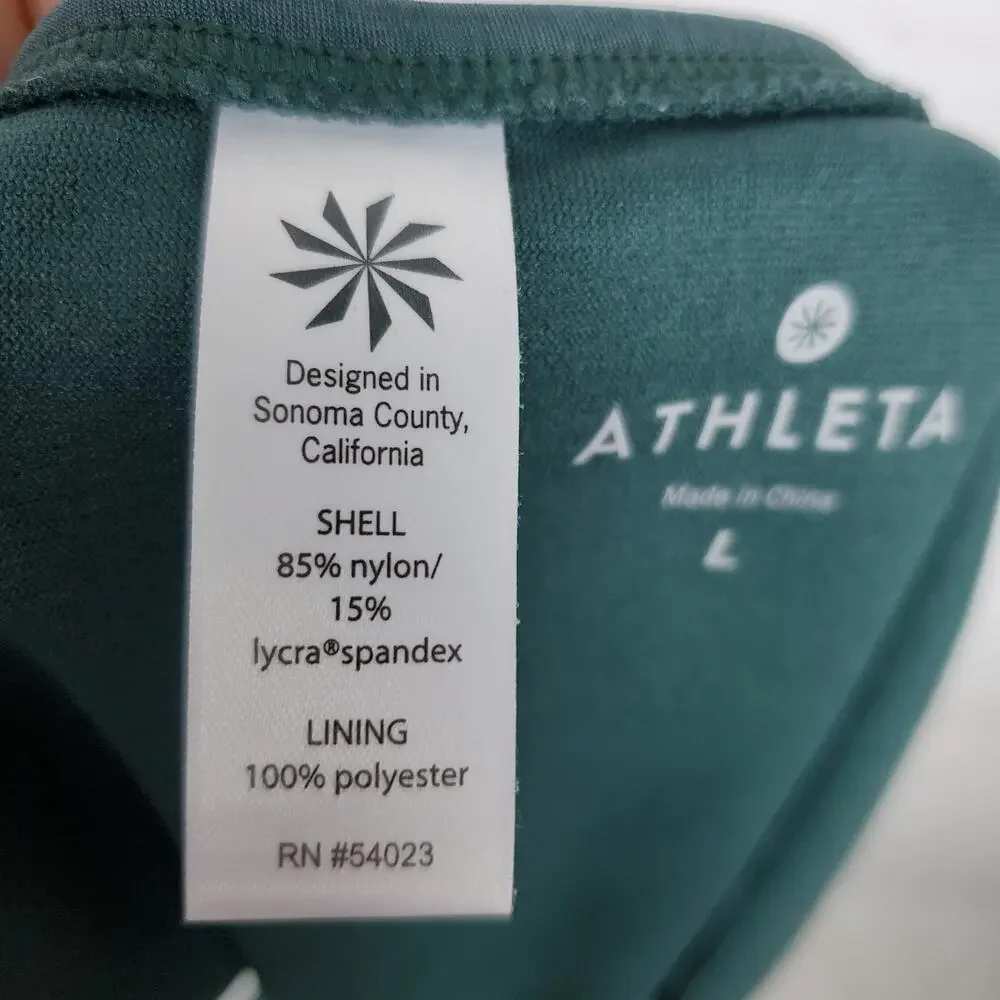 Athleta Aqualuxe Tankini Swimsuit Top Size M Bikini Bottoms Size L Halter Teal - Picture 13 of 16